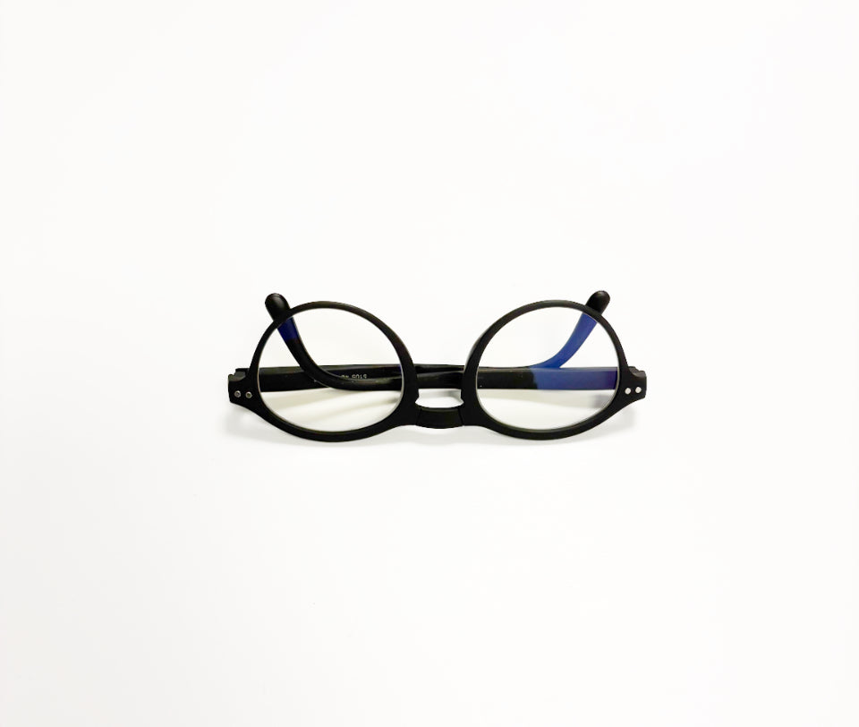Foldable Reading Glasses for Women & Men – Compact Portable Readers with Case – Blue Light Blocking – Matte Black Eyeglasses.