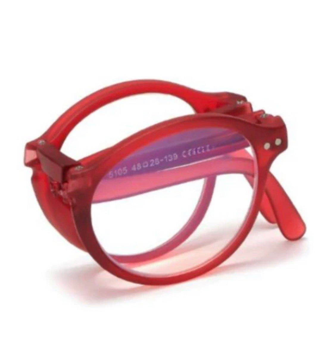 Foldable Reading Glasses for Women & Men – Compact Portable Readers with Case – Blue Light Blocking – Matte Red Eyeglasses