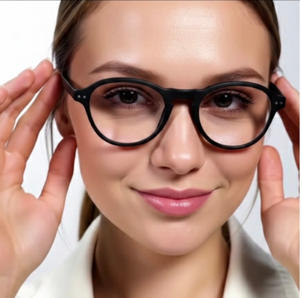 Foldable Reading Glasses for Women & Men – Compact Portable Readers with Case – Blue Light Blocking – Matte Black Eyeglasses.