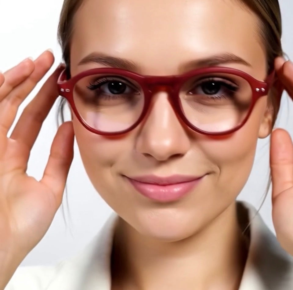 Foldable Reading Glasses for Women & Men – Compact Portable Readers with Case – Blue Light Blocking – Matte Red Eyeglasses