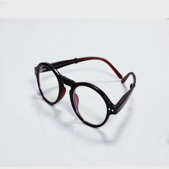 Foldable Reading Glasses for Women & Men – Compact Portable Readers with Case – Blue Light Blocking – Matte Black Eyeglasses.